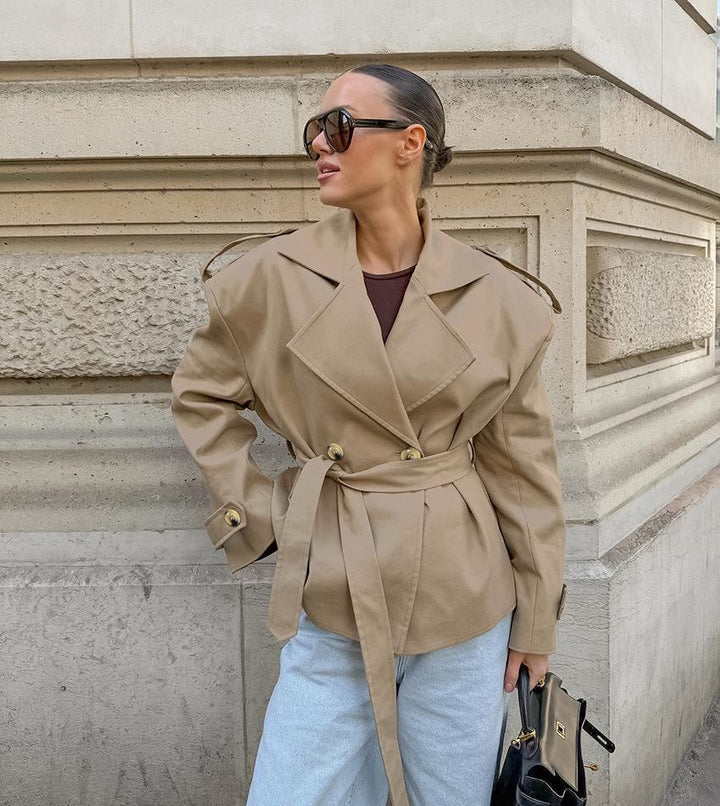 Women's Trench Coat – Belted Double-Breasted