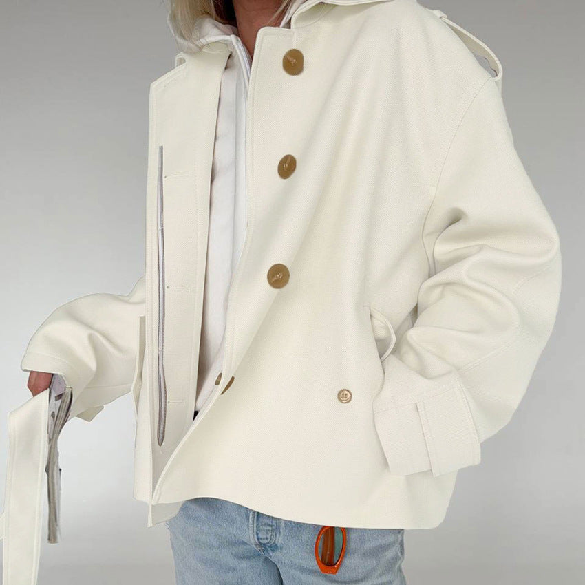 Women's Trench Coat – Belted Peplum