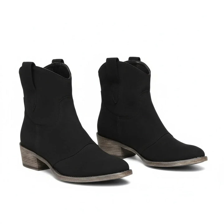 Women's Vintage Cowboy Ankle Boots – Pointed Toe And Block Heel