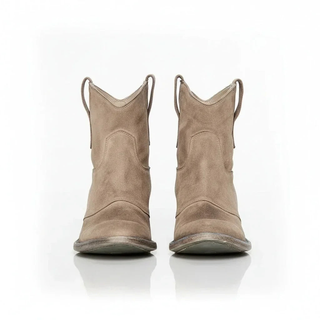 Women's Vintage Cowboy Ankle Boots – Pointed Toe And Block Heel