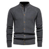 Women's Waffle-Knit Cardigan – Button-Front Closure And Stand-Up Collar
