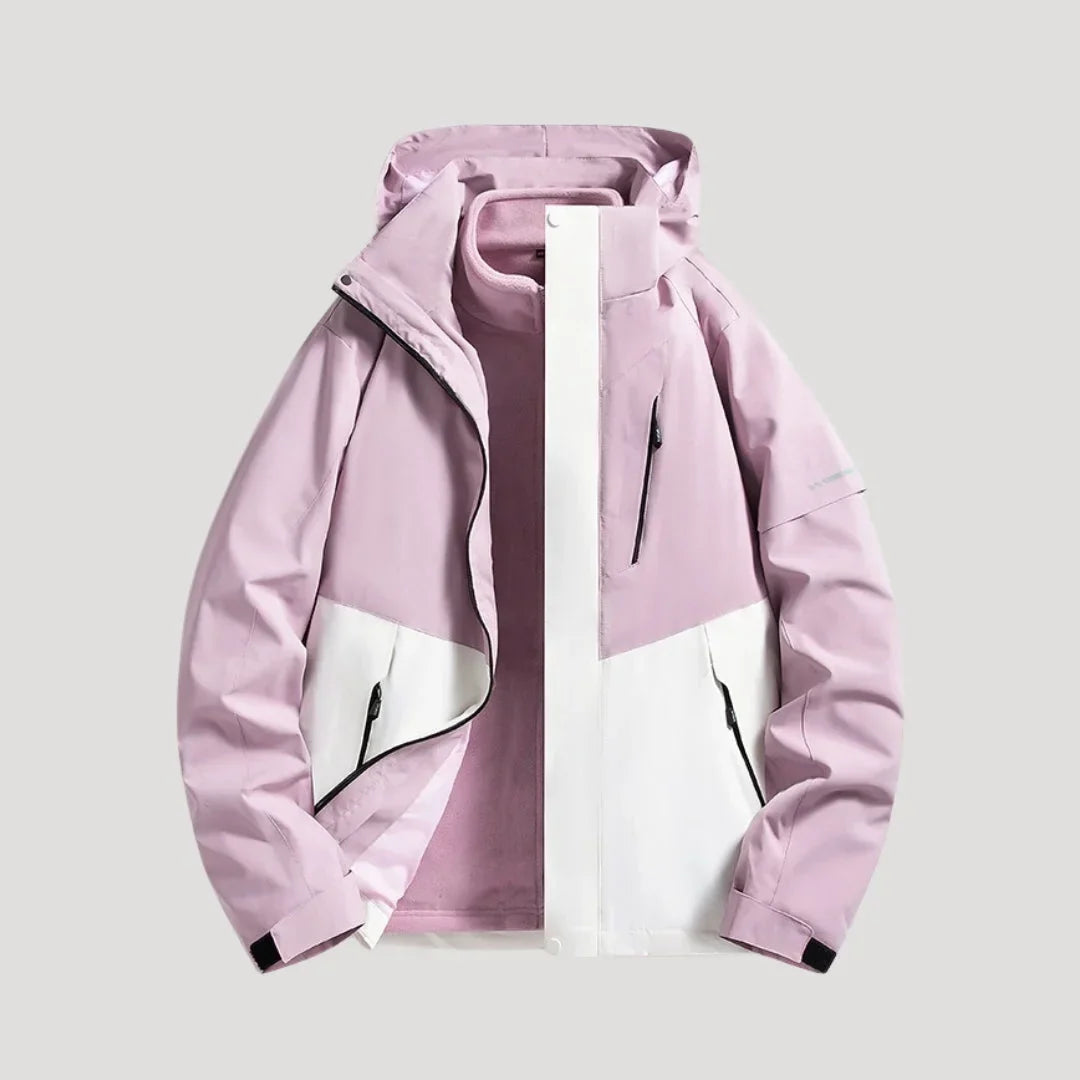 Women's Water-Resistant Hooded Windbreaker Rain Jacket