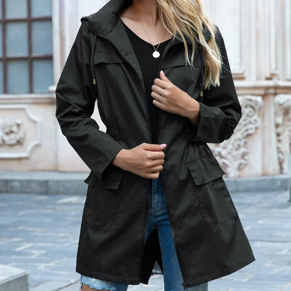 Women's Zip Front A-Line Outdoor Waterproof Jacket
