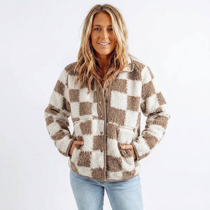 Women's Jacket – Checkerboard Textured Winter