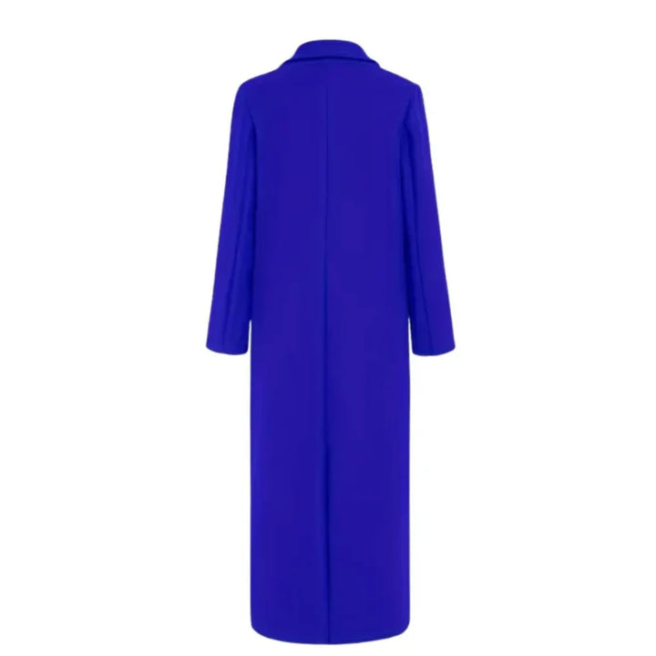 Women's Winter Longline Double-Breasted Wool Coat – Notched Lapel