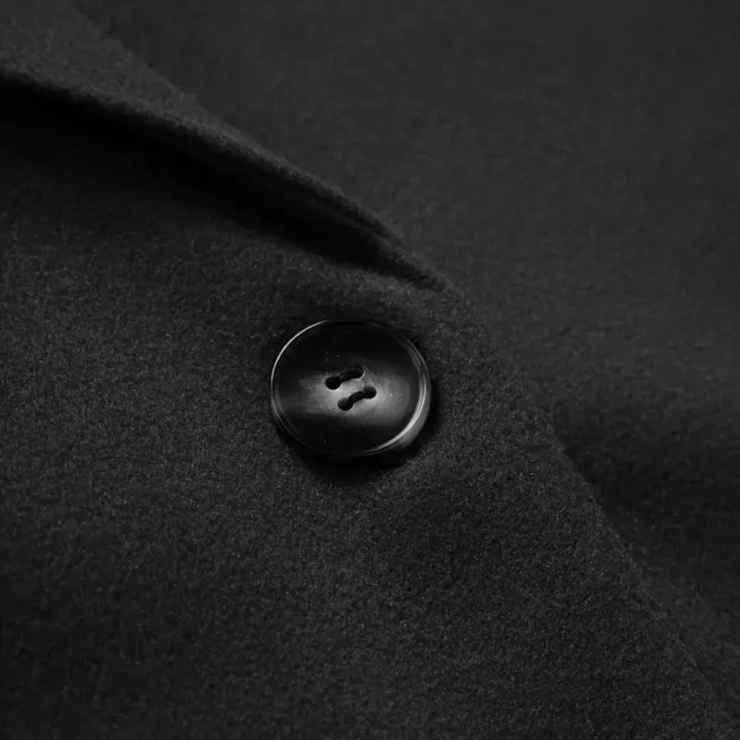Women's Winter Longline Double-Breasted Wool Coat – Notched Lapel