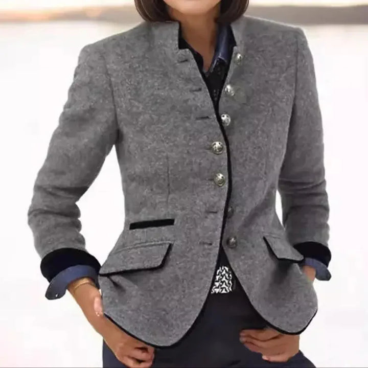 Women's Wool Blazer – Contrast Trim
