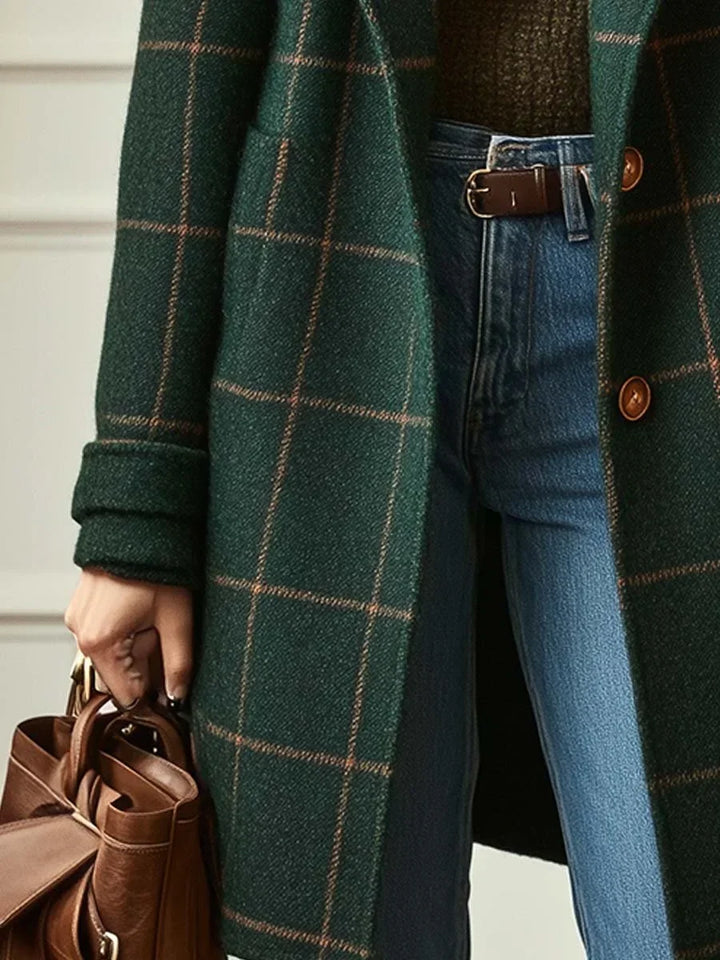 Women's Wool Check Coat