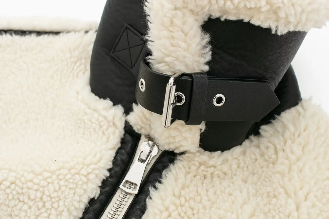 Women's Jacket – Oversized Teddy Contrast Trim