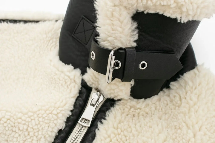 Women's Jacket – Oversized Teddy Contrast Trim